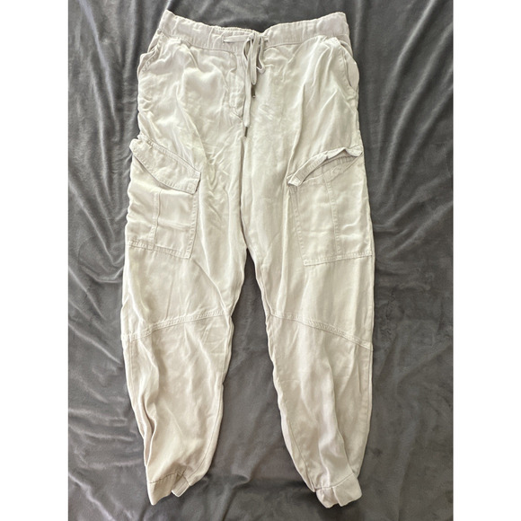 FOR THE REPUBLIC Pants Womens Large Beige Jogger Tencel Lightweight Minimalist - Picture 1 of 12